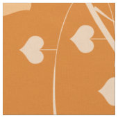 Schattigee Monogrammed Hearts Pattern Sinaasappel Stof (Close Up)