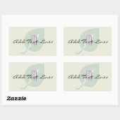 Schattigee Monogrammed Leaf Occasion Dank u Sticke Rechthoekige Sticker (Vel)