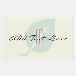 Schattigee Monogrammed Leaf Occasion Dank u Sticke Rechthoekige Sticker
