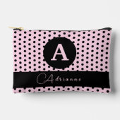 Schattigee Monogrammed Roze en Zwarte Polka Dots Etui (Voorkant)