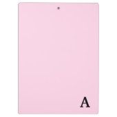 Schattigee Monogrammed Roze en Zwarte Polka Dots Klembord (Achterkant)
