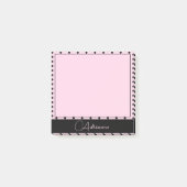 Schattigee Monogrammed Roze met Zwarte Polka Dots Post-it® Notes (Voorkant)