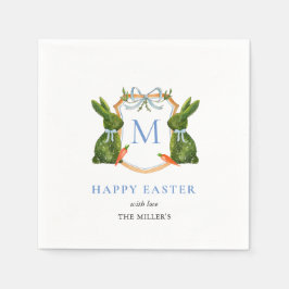 Schattigee Monogrammed Topiary Bunny Easter Servet