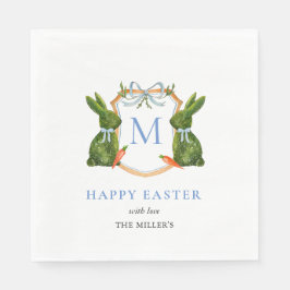 Schattigee Monogrammed Topiary Bunny Easter Servet