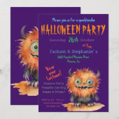Schattigee Monster Bash Halloween Kostuumfeest Kaart (Voorkant / Achterkant)