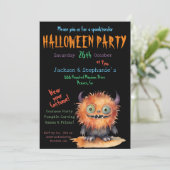 Schattigee Monster Bash Halloween Kostuumfeest Kaart (Staand voorkant)