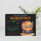 Schattigee Monster Bash Halloween Party Kaart (Staand voorkant)