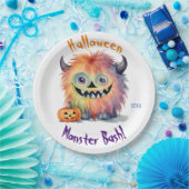 Schattigee Monster Bash Halloween Party Papieren Bordje (Feest)