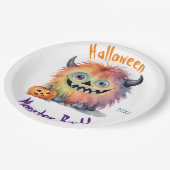 Schattigee Monster Bash Halloween Party Papieren Bordje (Gekanteld)