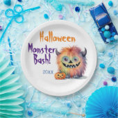 Schattigee Monster Bash Halloween Party Papieren Bordje (Feest)