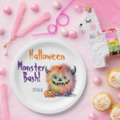 Schattigee Monster Bash Halloween Party Papieren Bordje (Feest)