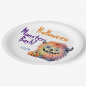 Schattigee Monster Bash Halloween Party Papieren Bordje (Gekanteld)