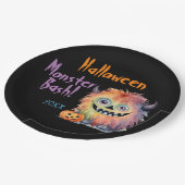 Schattigee Monster Bash Halloween Party Papieren Bordje (Gekanteld)