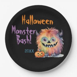 Schattigee Monster Bash Halloween Party Papieren Bordje