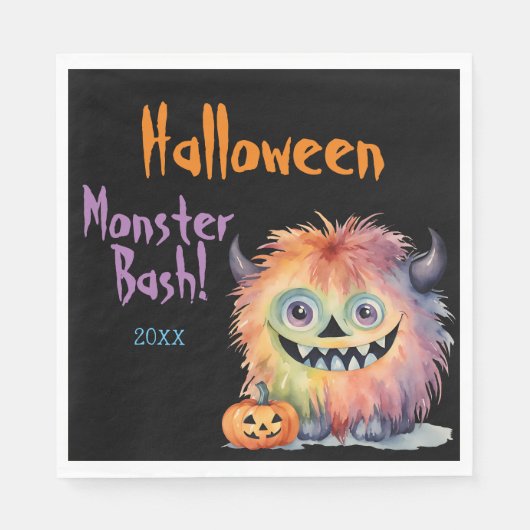 Schattigee Monster Bash Halloween Party Servet (Voorkant)