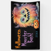 Schattigee Monster Bash Halloween Party Spandoek (Verticaal)