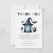 Schattigee Monster Herfst Halloween Waterverf Baby Bedankkaart (Voorkant)