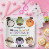 Schattigee Monster Kinder Kostuum Halloween Verjaa Papieren Bordje (Feest)