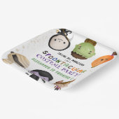 Schattigee Monster Kinder Kostuum Halloween Verjaa Papieren Bordje (Gebogen)