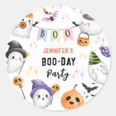Schattigee Monster Kinder Kostuum Halloween Verjaa Ronde Sticker (Voorkant)