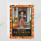 Schattigee Monster Mash-Up Aangepaste Halloween Fo Feestdagenkaart (Voorkant)