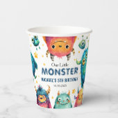 Schattigee Monster Mash Waterverf Kinderen Verjaar Papieren Bekers (Achterkant)