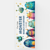 Schattigee Monster Mash Whimsical Kinderen verjaar Spandoek (Verticaal)