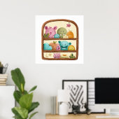 Schattigee Monster Nursery Art Poster (Thuiskantoor)