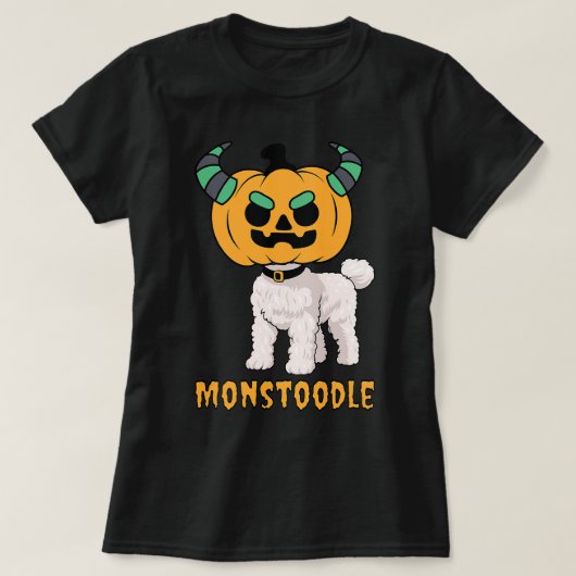 Schattigee Monster Poedel Poedel Pompoen Hoofd Mon T-shirt (Design voorkant)