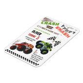 Schattigee Monster Truck Kids Verjaardag Flexibele Magneet (Linkerzijde)