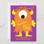 Schattigee Monster verjaardagsuitnodigingen Kaart (Voorkant)