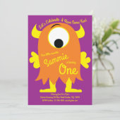 Schattigee Monster verjaardagsuitnodigingen Kaart (Staand voorkant)