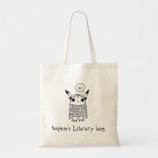 Schattigee monsterbibliotheektas tote bag (Voorkant)