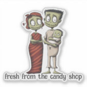 Schattigee monsterfamilie sticker (Voorkant)