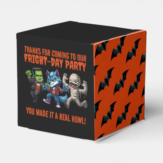 Schattigee monsterlijke angstdag Halloween-feest Bedankdoosjes (Achterkant)