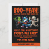 Schattigee monsterlijke angstdag Halloween-feest Kaart (Voorkant)