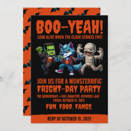 Schattigee monsterlijke angstdag Halloween-feest Kaart