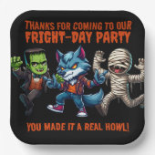 Schattigee monsterlijke angstdag Halloween-feest Papieren Bordje (Voorkant)