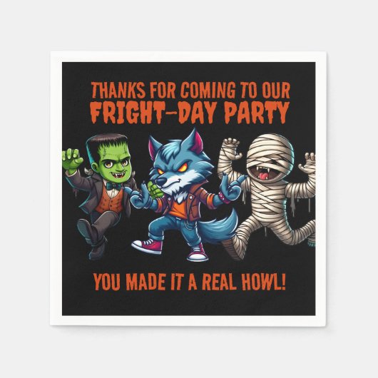 Schattigee monsterlijke angstdag Halloween-feest Servet (Voorkant)