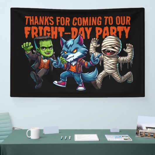 Schattigee monsterlijke angstdag Halloween-feest Spandoek (Beurs)