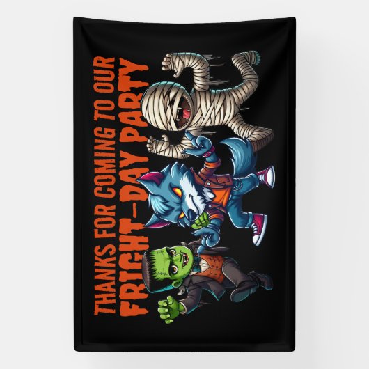 Schattigee monsterlijke angstdag Halloween-feest Spandoek (Verticaal)