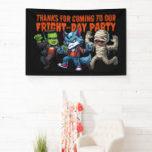 Schattigee monsterlijke angstdag Halloween-feest Spandoek (Insitu)