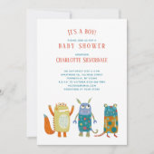 Schattigee Monsters Het is een Boy Baby shower Kaart (Voorkant)