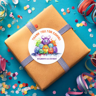 Schattigee Monsters Kids Verjaardag Party Sticker