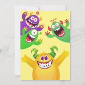 Schattigee Monsters Kids Verjaardagsfeest Kaart (Achterkant)
