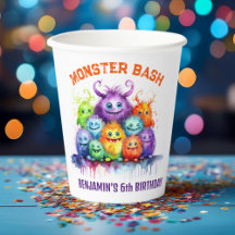 Schattigee Monsters Kids Verjaardagsfeest Papieren