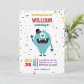 Schattigee Monsters Kleine Moster Verjaardagsfeest Kaart (Staand voorkant)