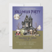 Schattigee monsters spooktaculair Halloween feest Kaart (Voorkant)