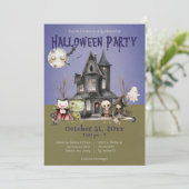 Schattigee monsters spooktaculair Halloween feest Kaart (Staand voorkant)