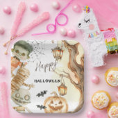 Schattigee monsters spooktaculair Kinder Halloween Papieren Bordje (Feest)